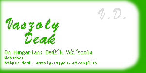 vaszoly deak business card